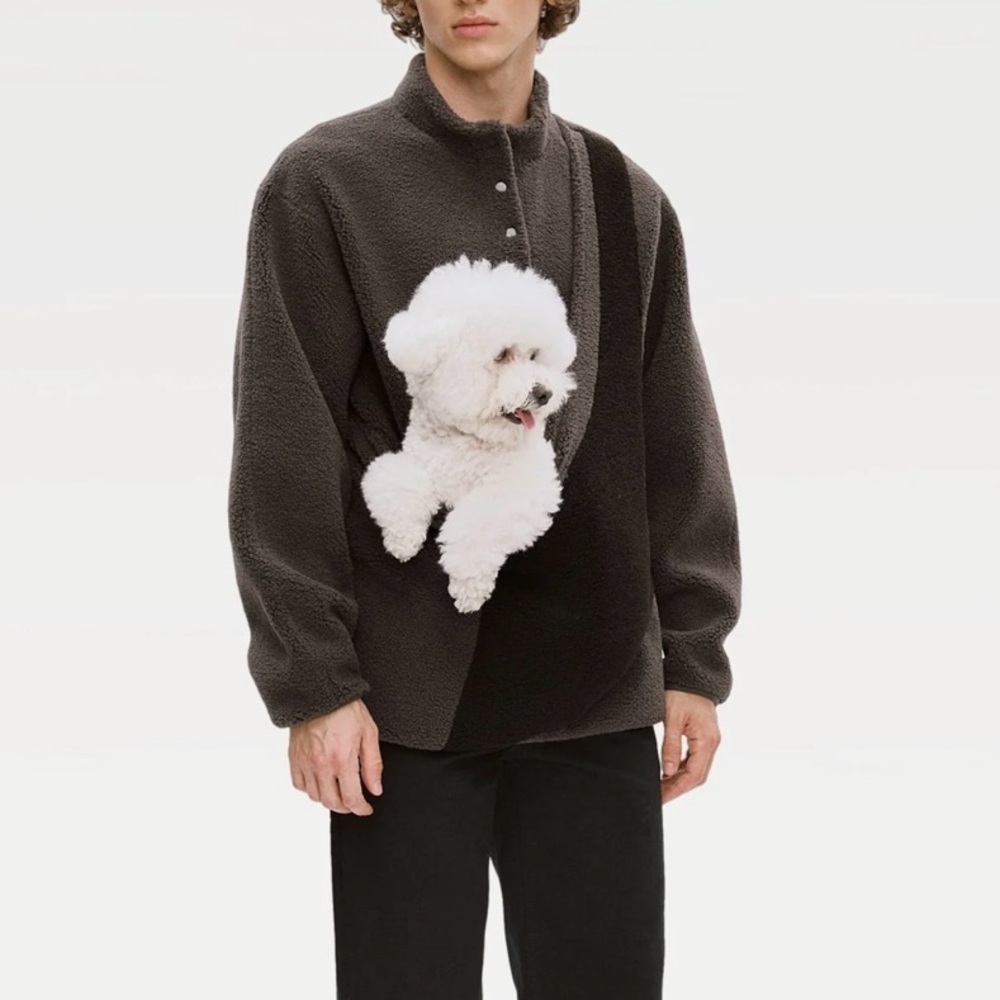 Riikyu Black/Grey Kangaroo Pouch Unisex Fleece